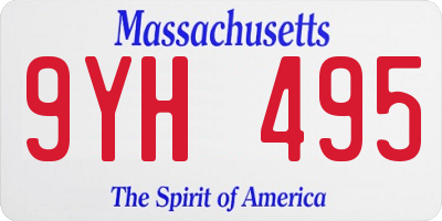 MA license plate 9YH495