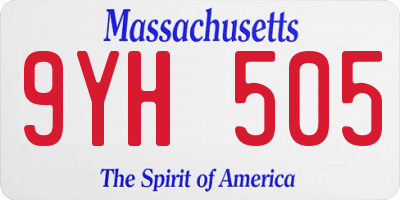 MA license plate 9YH505