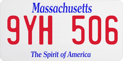 MA license plate 9YH506