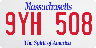 MA license plate 9YH508