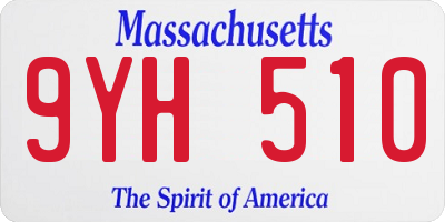 MA license plate 9YH510