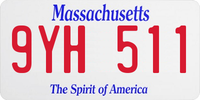 MA license plate 9YH511