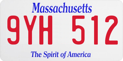 MA license plate 9YH512