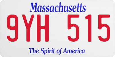 MA license plate 9YH515
