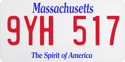 MA license plate 9YH517