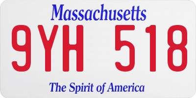 MA license plate 9YH518