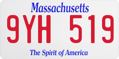 MA license plate 9YH519