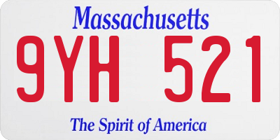 MA license plate 9YH521