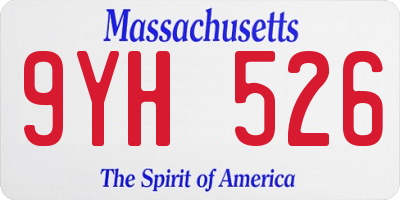 MA license plate 9YH526