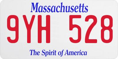 MA license plate 9YH528