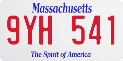 MA license plate 9YH541