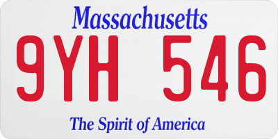 MA license plate 9YH546