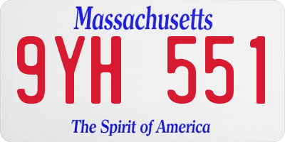 MA license plate 9YH551