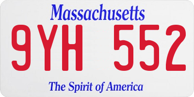 MA license plate 9YH552
