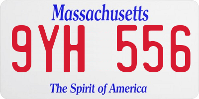 MA license plate 9YH556