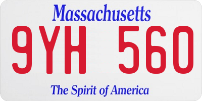 MA license plate 9YH560