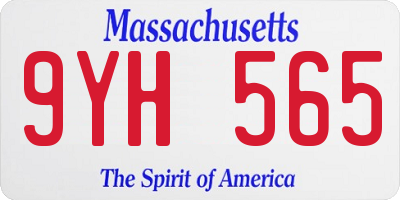 MA license plate 9YH565