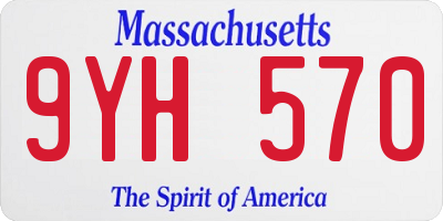MA license plate 9YH570