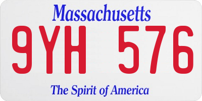 MA license plate 9YH576