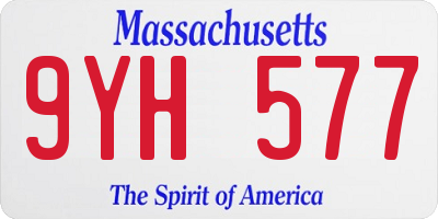 MA license plate 9YH577