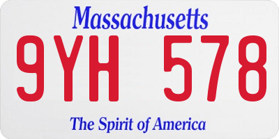MA license plate 9YH578