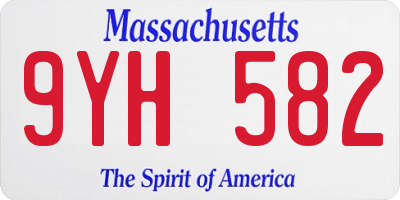 MA license plate 9YH582