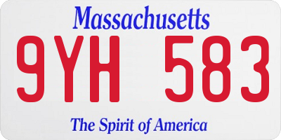 MA license plate 9YH583