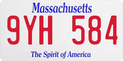 MA license plate 9YH584