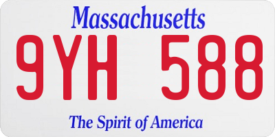 MA license plate 9YH588
