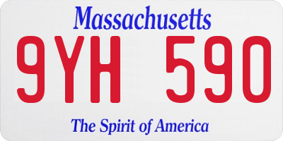 MA license plate 9YH590