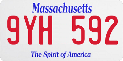 MA license plate 9YH592