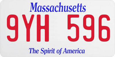 MA license plate 9YH596