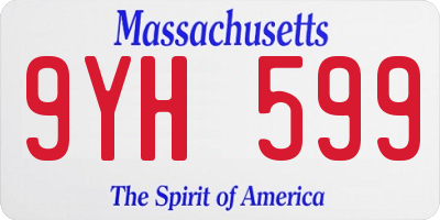 MA license plate 9YH599