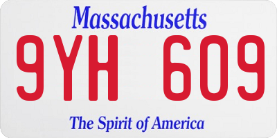MA license plate 9YH609