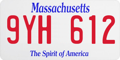 MA license plate 9YH612