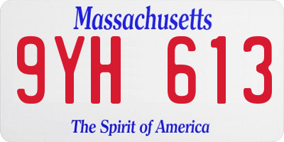 MA license plate 9YH613