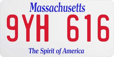 MA license plate 9YH616