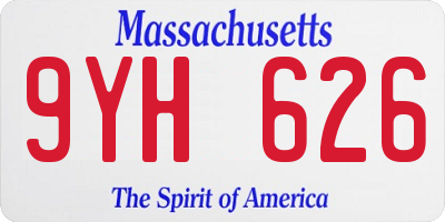 MA license plate 9YH626