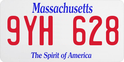 MA license plate 9YH628