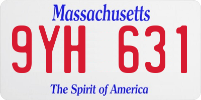 MA license plate 9YH631