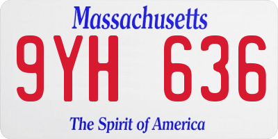 MA license plate 9YH636