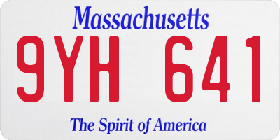 MA license plate 9YH641