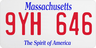 MA license plate 9YH646