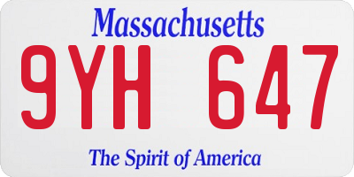 MA license plate 9YH647