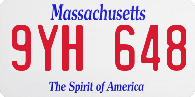 MA license plate 9YH648
