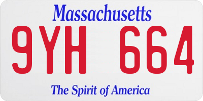 MA license plate 9YH664