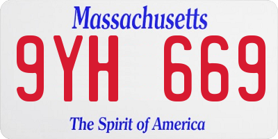 MA license plate 9YH669