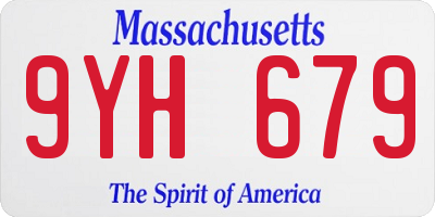 MA license plate 9YH679