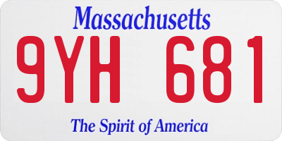MA license plate 9YH681