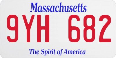MA license plate 9YH682